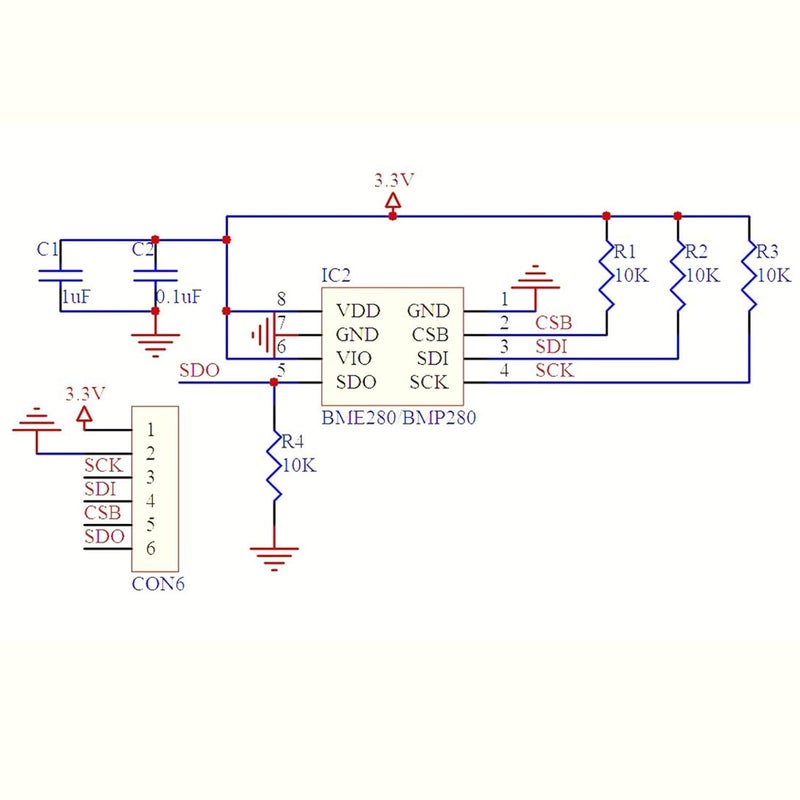 hiBCTR 5-Piece BMP280 BMP280-3.3 High Precision Digital Atmospheric Barometric Pressure Atmospheric Pressure Sensor Replace BMP180/BMP186 3.3V - Image 5